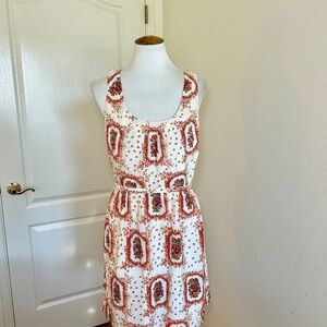 Madewell White and Red Patterned Mini Dress
